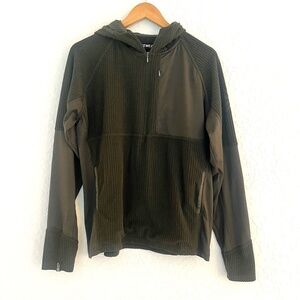 Mens Pullover Icewear Iceland Large Army Green Zip Up Pockets Outdoor Athletic